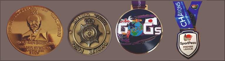 Gold Coins and multi colour Medals